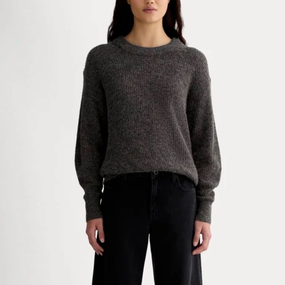Everlane THE COCOON CREW IN ALPACA Dark Charcoal XXS - Picture 4 of 10